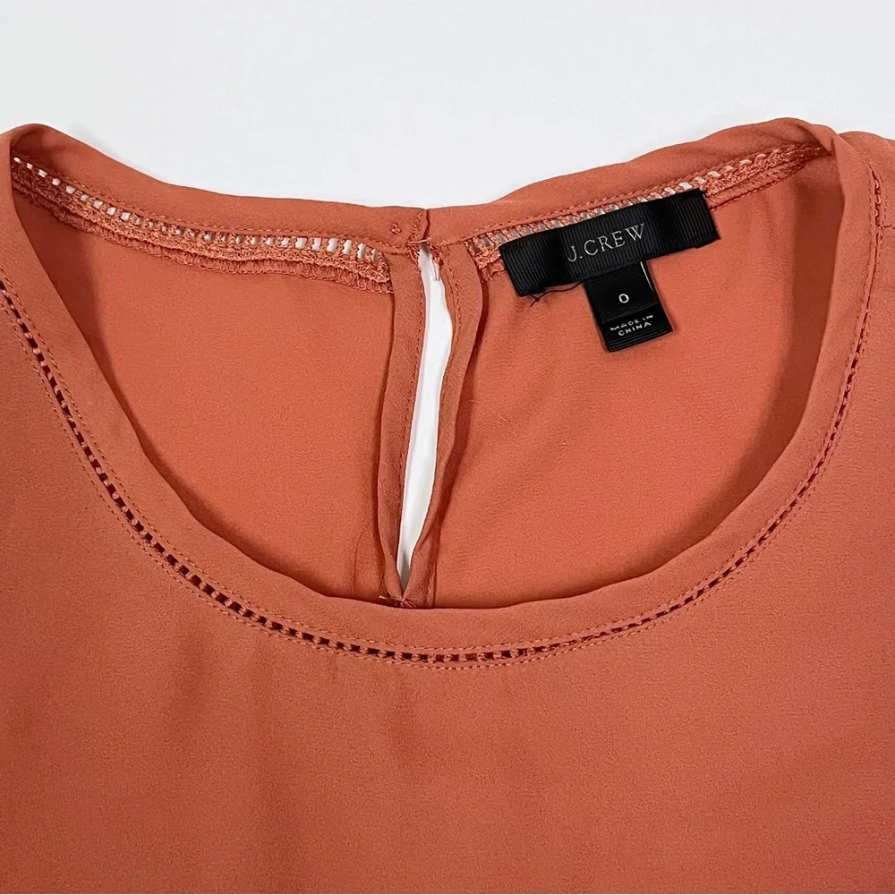 J. Crew ladder trim drapey sleeveless top in sunbaked clay size 0